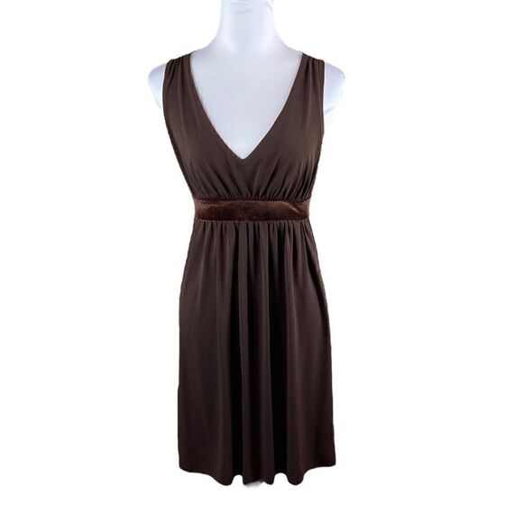 Peep Studio Brown Sleeveless Dress With Contrast At Waist, Size S - Picture 1 of 6